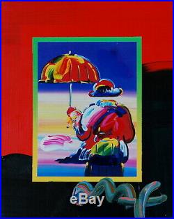 Peter Max, Umbrella Man on Blends 2007 #3004 (Framed Original Painting)