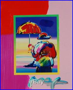 Peter Max, Umbrella Man on Blends 2007 #3007 (Framed Original Painting)