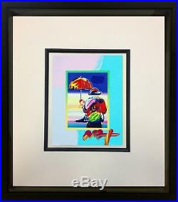 Peter Max, Umbrella Man on Blends 2007 #3015 (Framed Original Painting)
