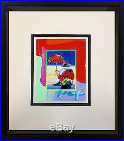 Peter Max, Umbrella Man on Blends 2007 #3281 (Framed Original Painting)