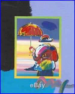 Peter Max, Umbrella Man on Blends #2980 (Framed Original Painting)