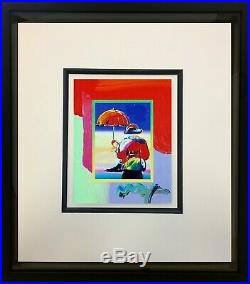 Peter Max, Umbrella Man on Blends #3278 (Framed Original Painting)