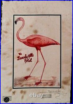 Pink Flamingo, The Beverly Hills Hotel #2, APs & Ltd. Eds. Signed Fairchild Paris
