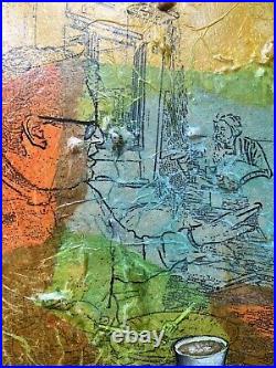 Pop art mixed media Signed A fine abstract figurative work