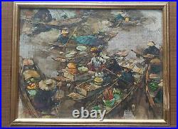 Prayat Pongdam 1934-2014? Original Signed Oil Mixed Media Painting