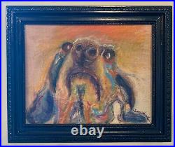 Puppy Look, Original Mixed Media Painting, 10x12, Signed Framed Art Frame