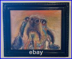 Puppy Look, Original Mixed Media Painting, 10x12, Signed, Framed Art, Frame