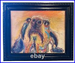 Puppy Look, Original Mixed Media Painting, 10x12, Signed, Framed Art, Frame