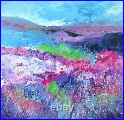 Purple Hills Mixed Media Painting by Ann Marie Whitton