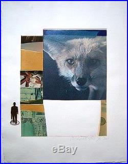 ROBERT RAUSCHENBERG Signed 1972 Original Color Lithograph & Collage