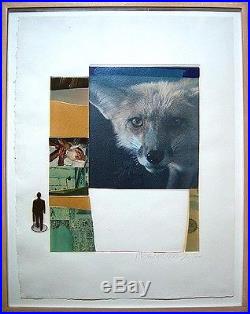 ROBERT RAUSCHENBERG Signed 1972 Original Color Lithograph & Collage