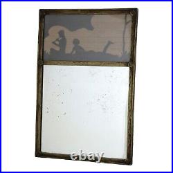 ROWLEY Gallery Stencilled Panel Mirror Piper Gesso Frame