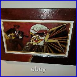 Rare Orig Oil On Canvas Painting Mixed Media Dancing Andrei Protsouk Russian
