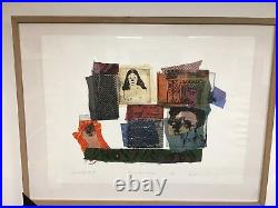 Rare Original Mixed Media Collage Lithograph George Donald Signed dated 1985