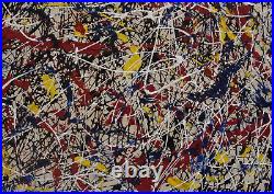 Rare unique painting, abstract drip composition, signed Jackson Pollock, w COA