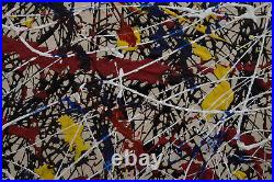 Rare unique painting, abstract drip composition, signed Jackson Pollock, w COA