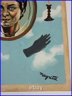 René Magritte Drawing on paper (Handmade) signed and stamped mixed media