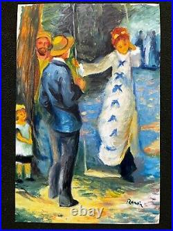 Renoir painting on paper (Handmade) signed and stamped mixed media