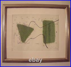 Robert T. Cooke Listed Green Space & Forms 1968 Mixed Media Custom Framed