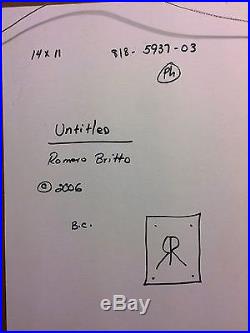 Romero Britto Original Acrylic and oilpen on paperboard 2003