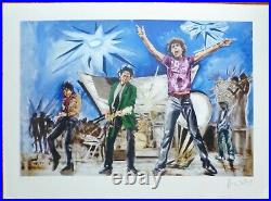 Ronnie Wood Bigger Bang Blue Hand Signed Rolling Stones Mixed Media