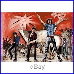Ronnie Wood Bigger Bang Red Hand Signed Rolling Stones Framed Mixed Media