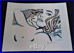 Roy Lichtenstein Original Nude Ink & Colored Pencil Mixed Media On Cardstock