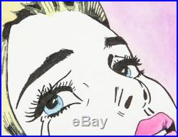Roy Lichtenstein Original Tearful Crying Mixed Media, Signed On Art & Verso