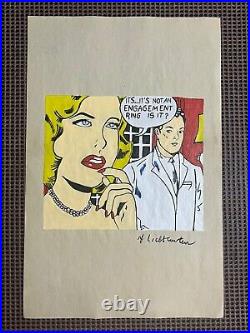 Roy Lichtenstein painting on paper (Handmade) signed and stamped mixed media