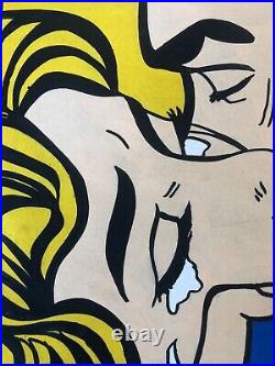 Roy Lichtenstein painting on paper (Handmade) signed and stamped mixed media