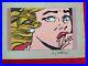Roy lichtenstein painting on paper (Handmade) signed and stamped mixed media