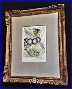 SALVADOR DALI Original Signed Mixed Media. An Etching and Lithograph With COA