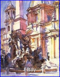 SUPER GREAT C1900 WATERCOLOR OF CATHEDRAL by JOHN SINGER SARGENT