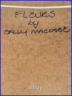 Sally MacCabe Fleurs Painting Collage Blue Gallery Wall Framed Mixed Flowers