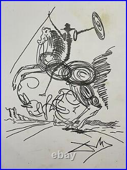 Salvador Dali (Handmade) Drawing Painting mixed media on paper signed stamped