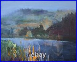 Scottish Highlands Landscape A7 Original Mixed Media Painting on Canvas Board