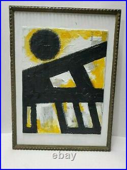 Seymour Zayon Signed Abstract Acrylic Painting Philadelphia 13 3/4 x 18 3/4