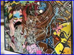 Signed Original painting, Graffiti, Street Art, Mixed Media, Resin, Decoupage