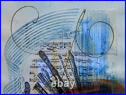 Sonata II By Rory J. Browne Rare 20thc Musician Mixed Media Abstract Painting