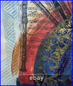 Sonata II By Rory J. Browne Rare 20thc Musician Mixed Media Abstract Painting