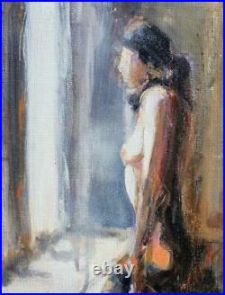 Standing Nude d 10X8 Original Impressionist Mixed Med Oil Painting Paul Mitchell