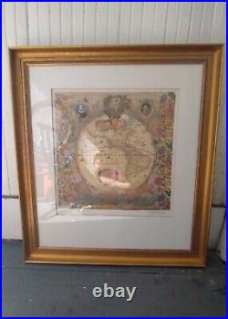 Starlie Sokol Hohne, Untitled Globe Mixed Media Art, Signed, Framed