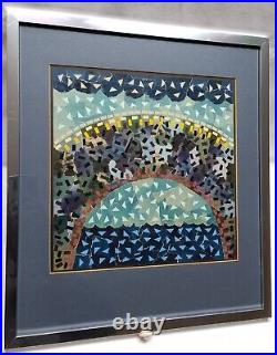 Steve Ferris (british) Original Tiled Collage Abstract Artwork Picture, Framed