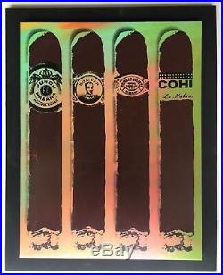 Steve Kaufman Original Signed Mixed Media Canvas Cigars Cohiba Punch Romeo