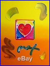 Stunning Heart, Mixed Media (Acrylic & Lithograph), Peter Max SIGNED with COA