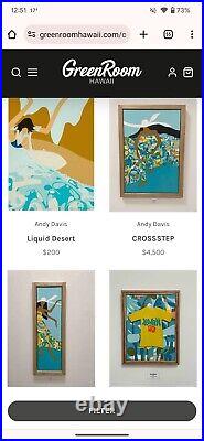 Stunning Original Andy Davis Mixed Media Artwork Surf Painting