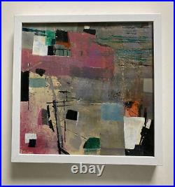 TRICIA MOSS MIXED MEDIA PAINTING BY ABSTRACT ghost busters signed FRAMED