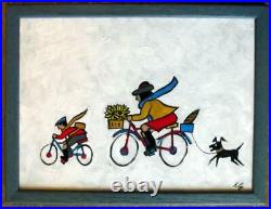 The Cycle Race Impressionist Northern Painting By John Garbett 10 X 7.5
