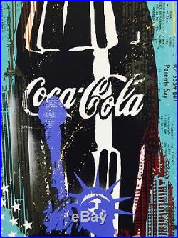 UNIKAT -Michel Friess Acryl + Mixmedia auf Leinwand Coca Cola 60x120 cm