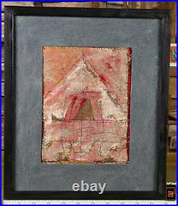 Unreadable Signed Mixing Technique Painting Abstract Composition Tipi Prege